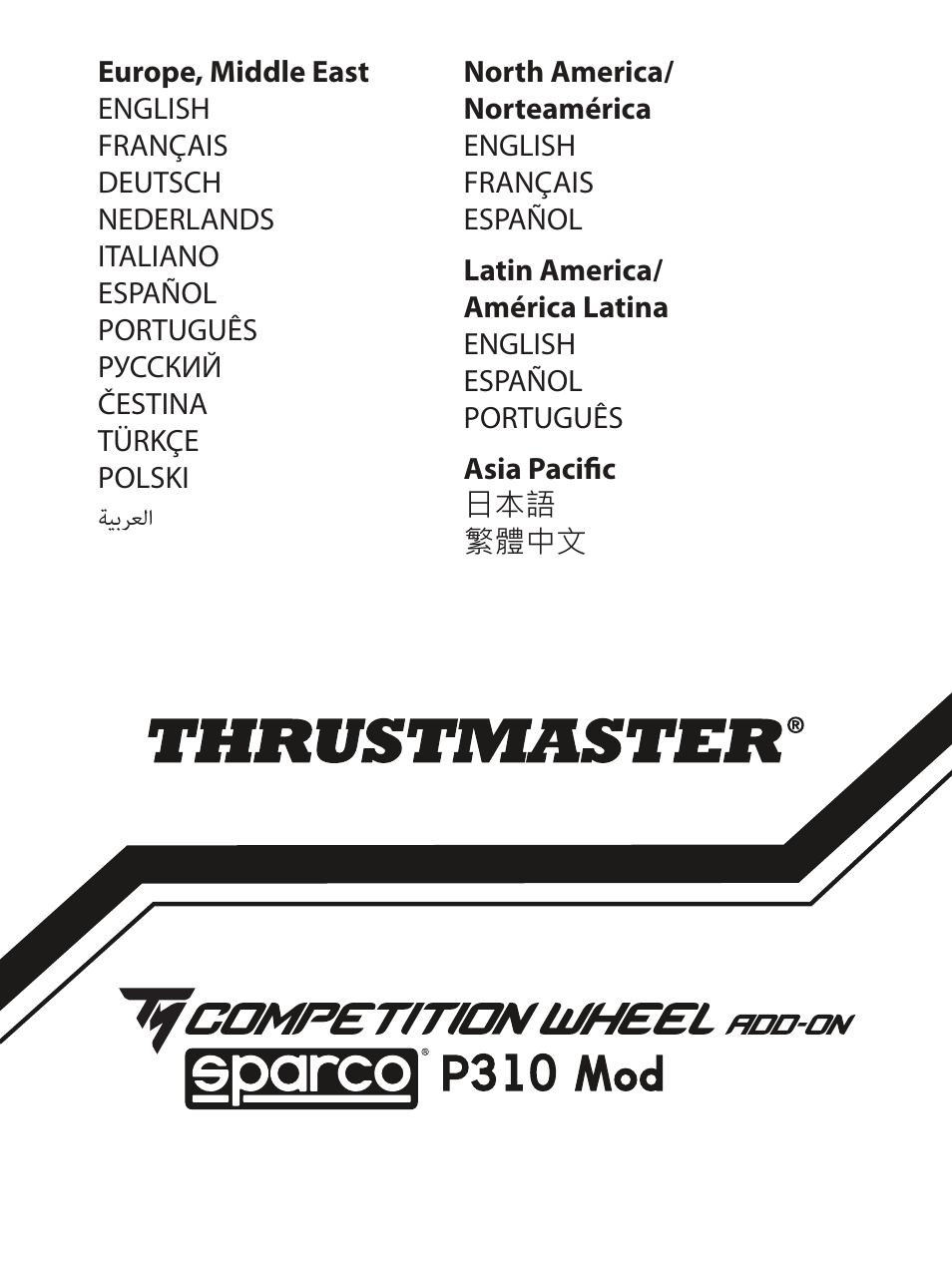 Thrustmaster P310 Mod TM Competition Add-On SpWheel User Manual | 95 pages