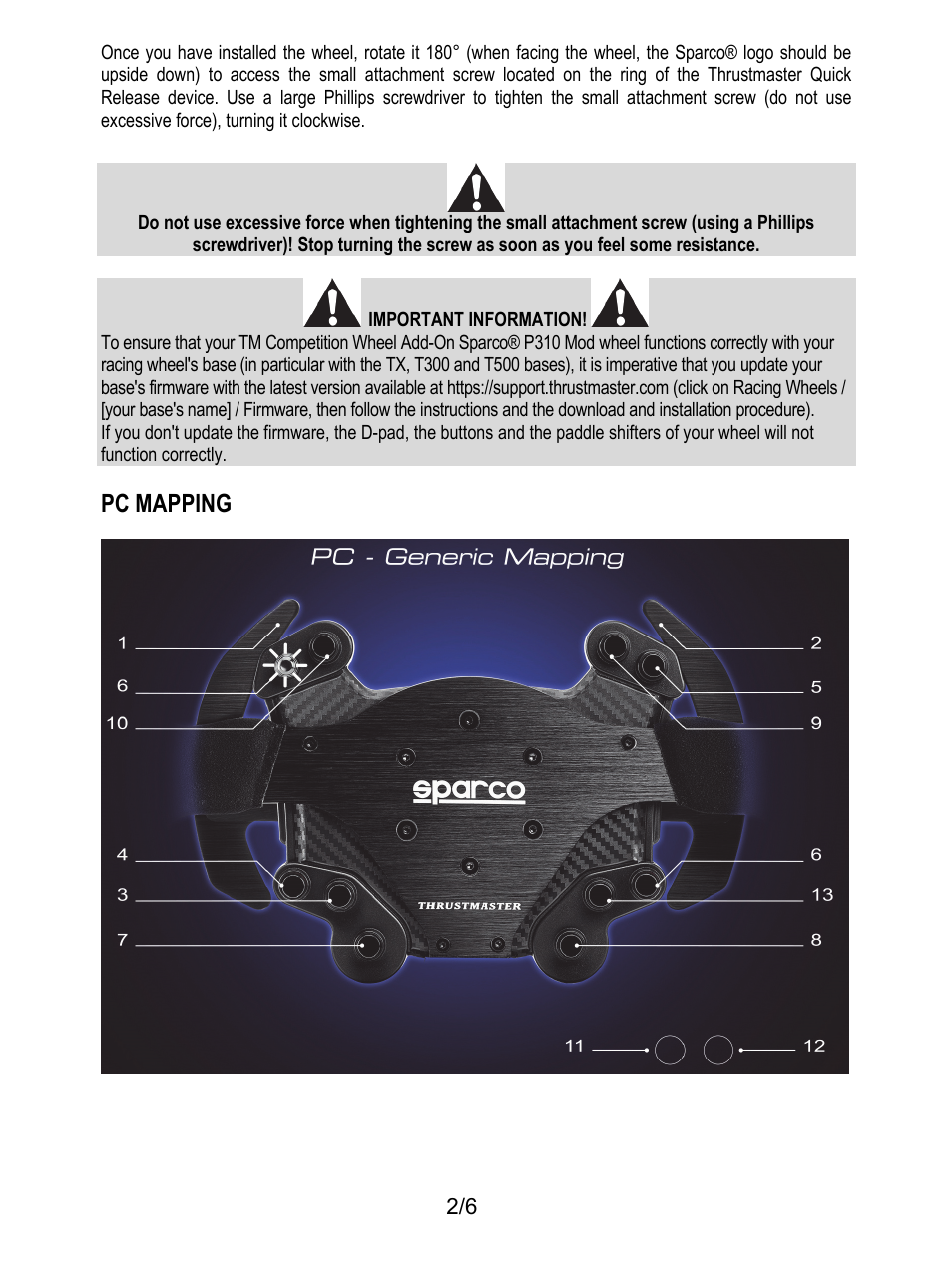 Pc mapping | Thrustmaster P310 Mod TM Competition Add-On SpWheel User Manual | Page 3 / 95