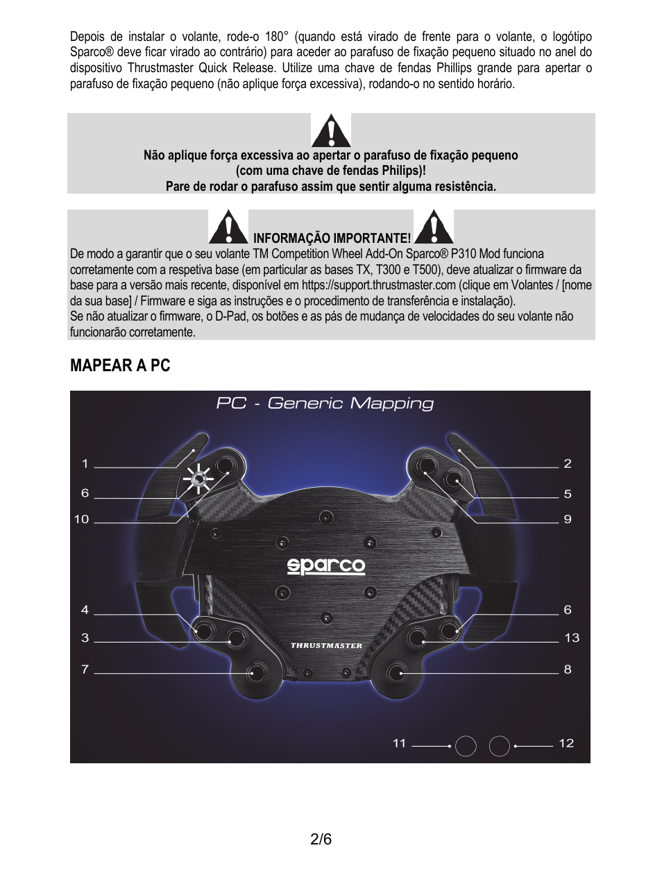 Mapear a pc | Thrustmaster P310 Mod TM Competition Add-On SpWheel User Manual | Page 39 / 95