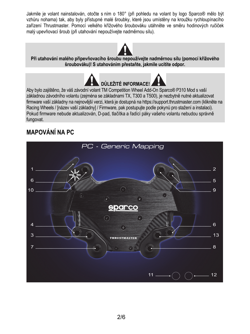 Mapování na pc | Thrustmaster P310 Mod TM Competition Add-On SpWheel User Manual | Page 57 / 95