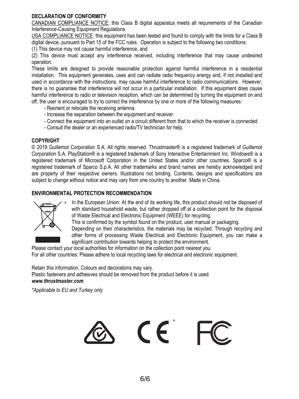 Thrustmaster P310 Mod TM Competition Add-On SpWheel User Manual | Page 7 / 95