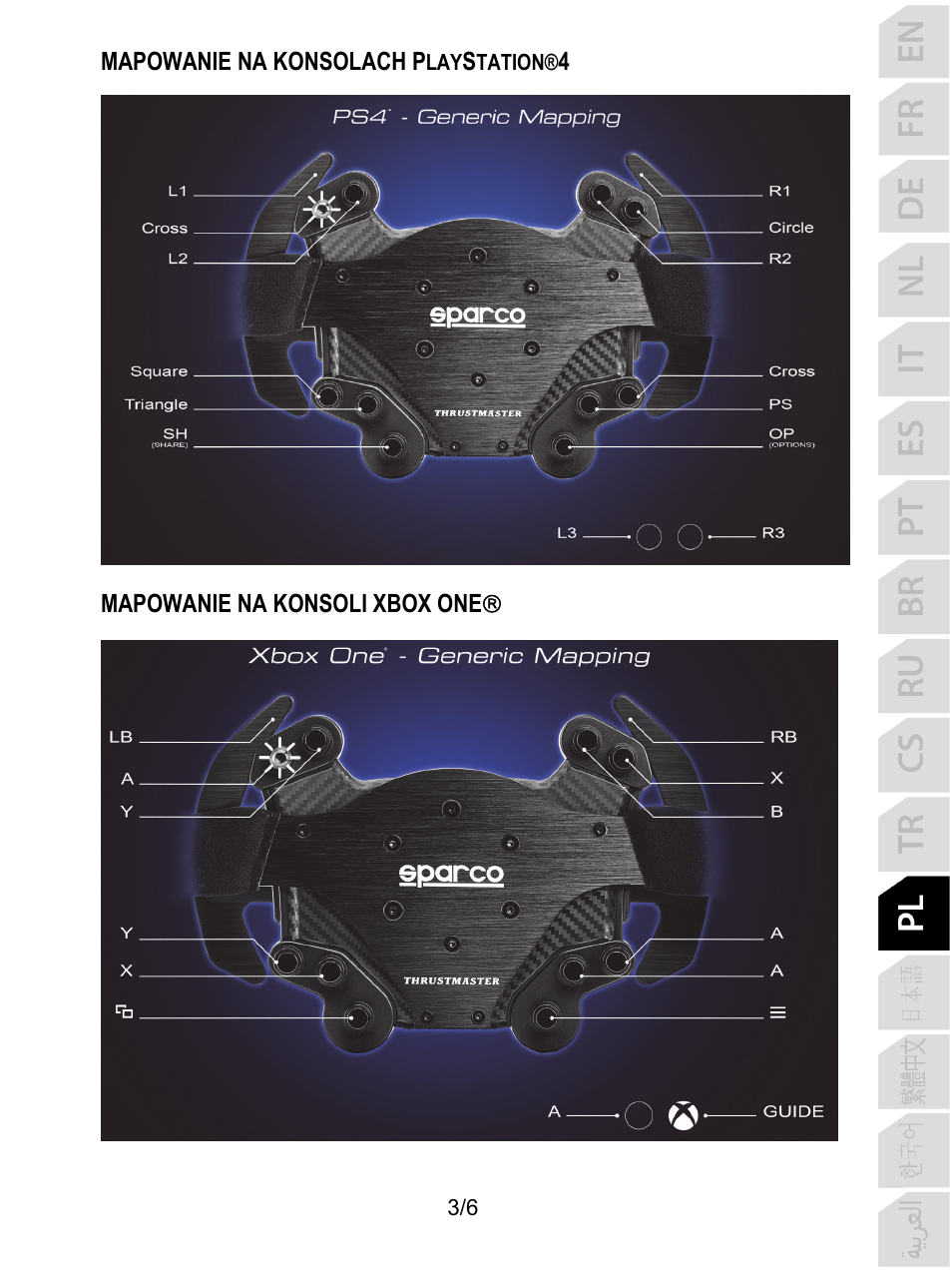 Mapowanie na konsolach p, Mapowanie na konsoli xbox one | Thrustmaster P310 Mod TM Competition Add-On SpWheel User Manual | Page 70 / 95