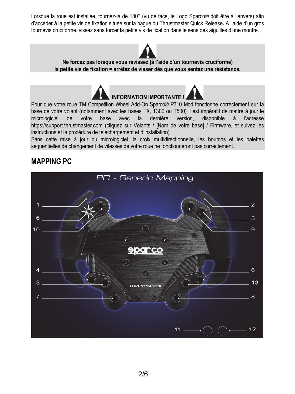 Mapping pc | Thrustmaster P310 Mod TM Competition Add-On SpWheel User Manual | Page 9 / 95