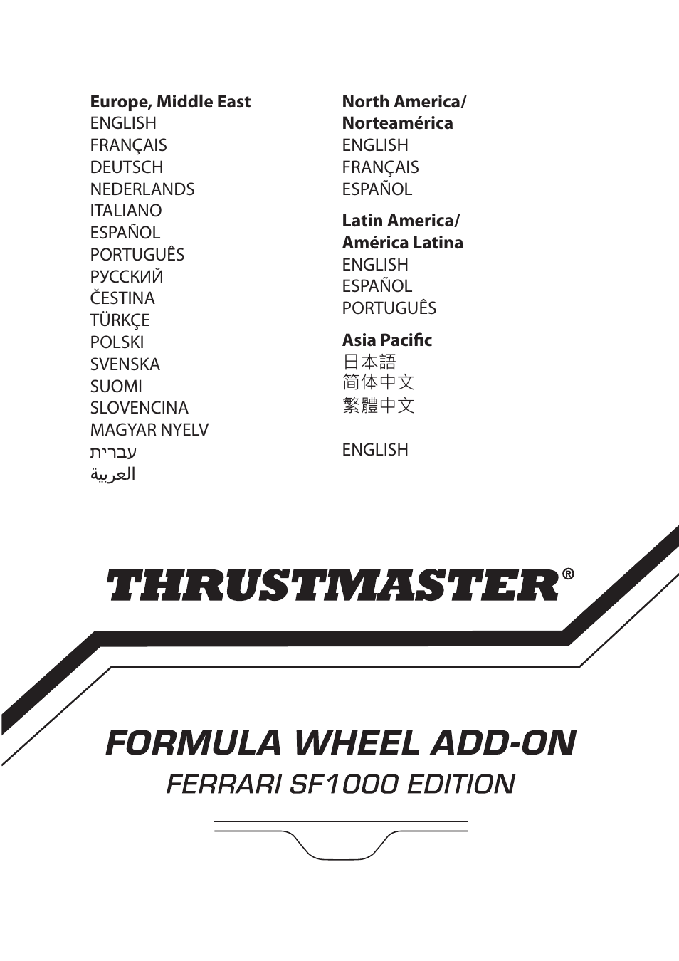 Thrustmaster Add-On Formula Wheel (Ferrari SF1000 Edition) User Manual | 249 pages