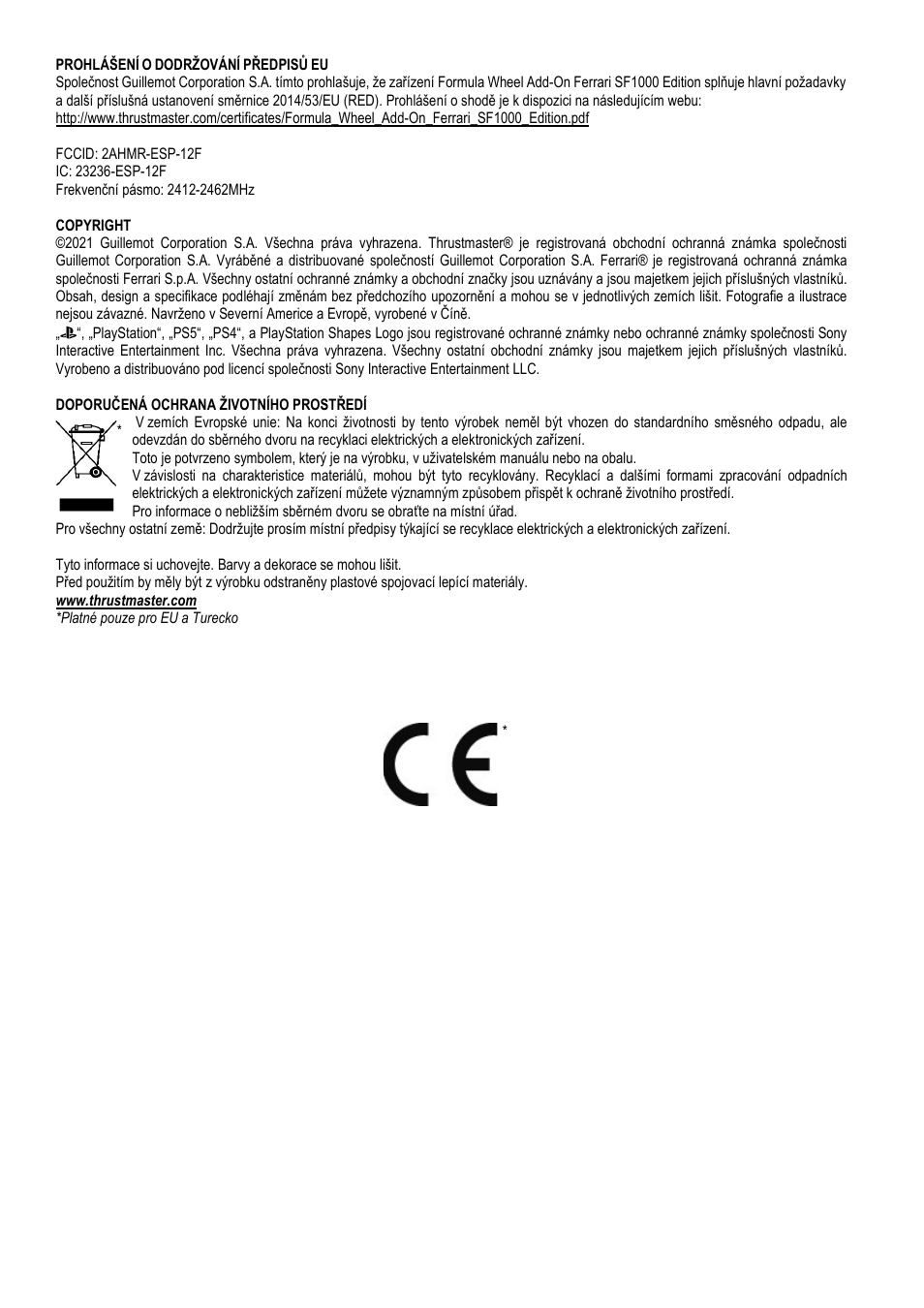 Thrustmaster Add-On Formula Wheel (Ferrari SF1000 Edition) User Manual | Page 109 / 249