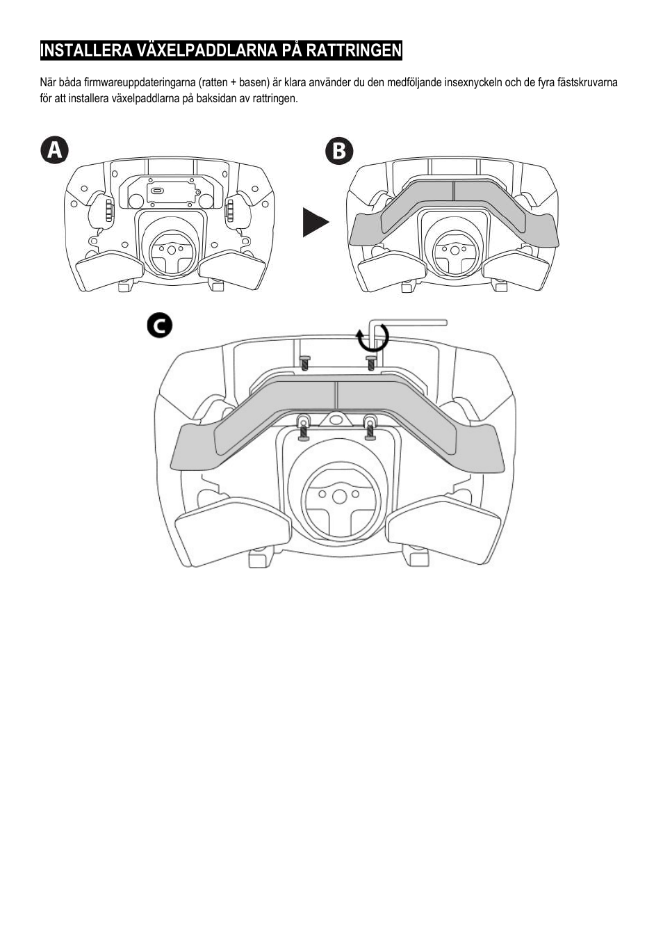 Installera växelpaddlarna på rattringen | Thrustmaster Add-On Formula Wheel (Ferrari SF1000 Edition) User Manual | Page 180 / 249