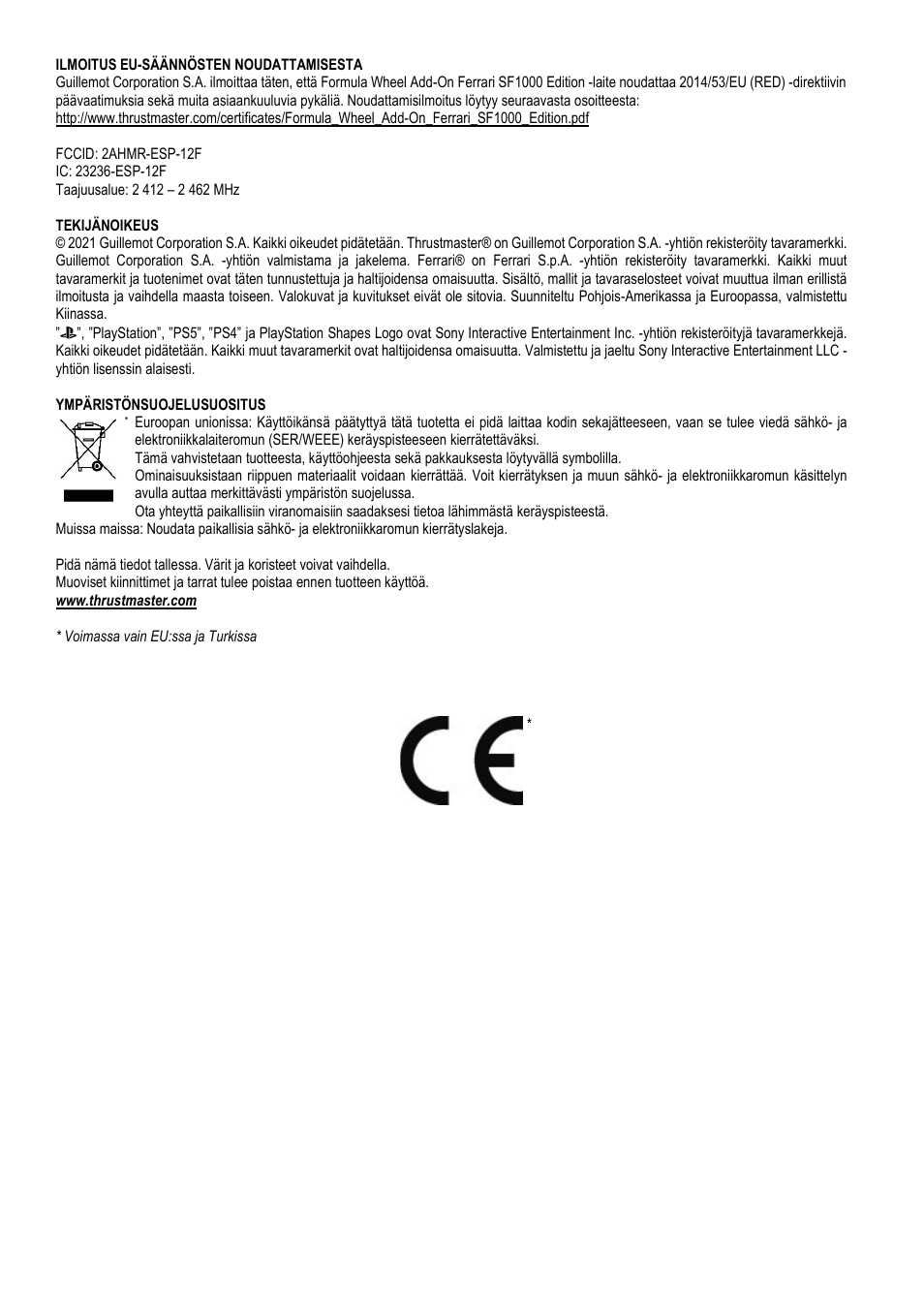 Thrustmaster Add-On Formula Wheel (Ferrari SF1000 Edition) User Manual | Page 201 / 249