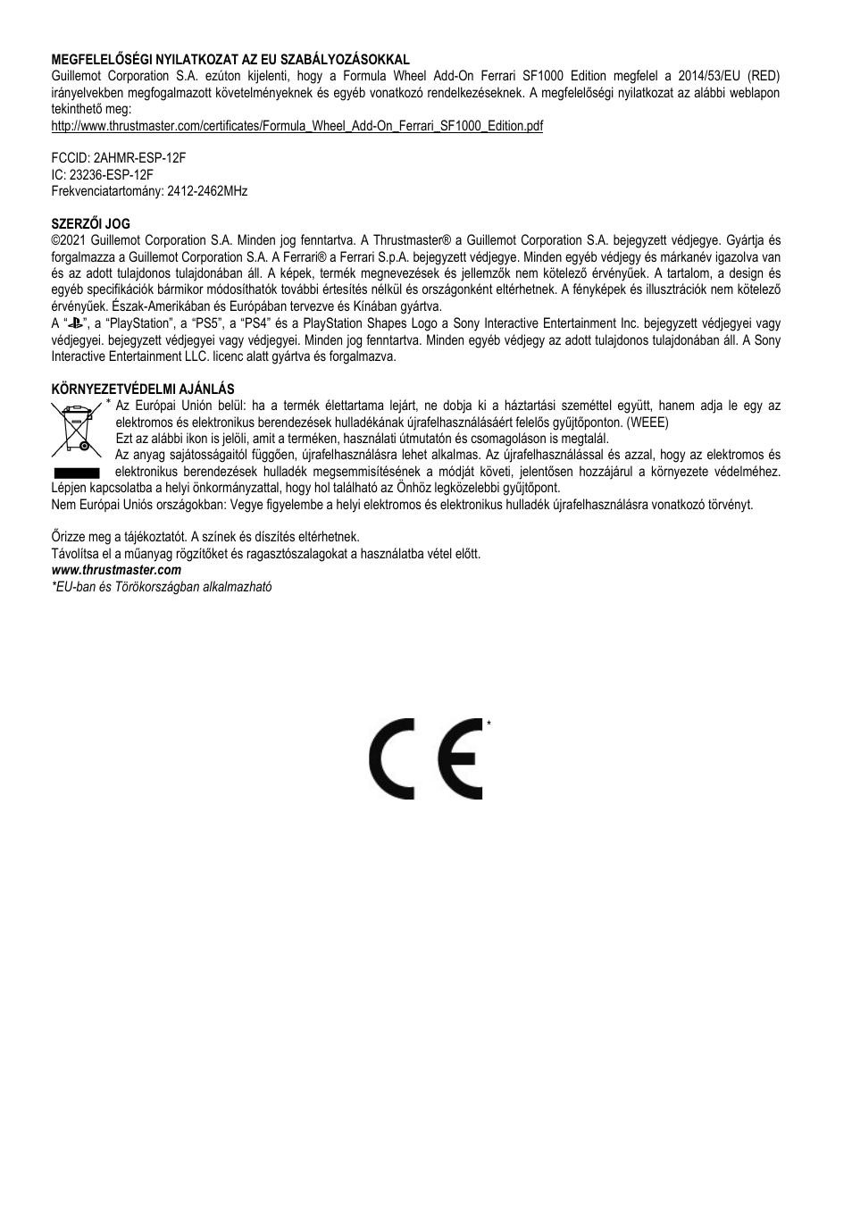 Thrustmaster Add-On Formula Wheel (Ferrari SF1000 Edition) User Manual | Page 225 / 249