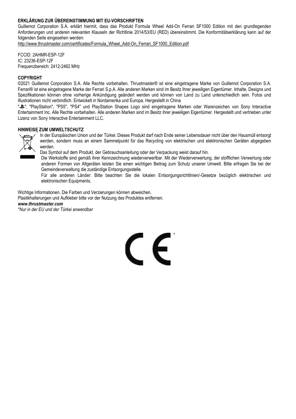 Thrustmaster Add-On Formula Wheel (Ferrari SF1000 Edition) User Manual | Page 37 / 249