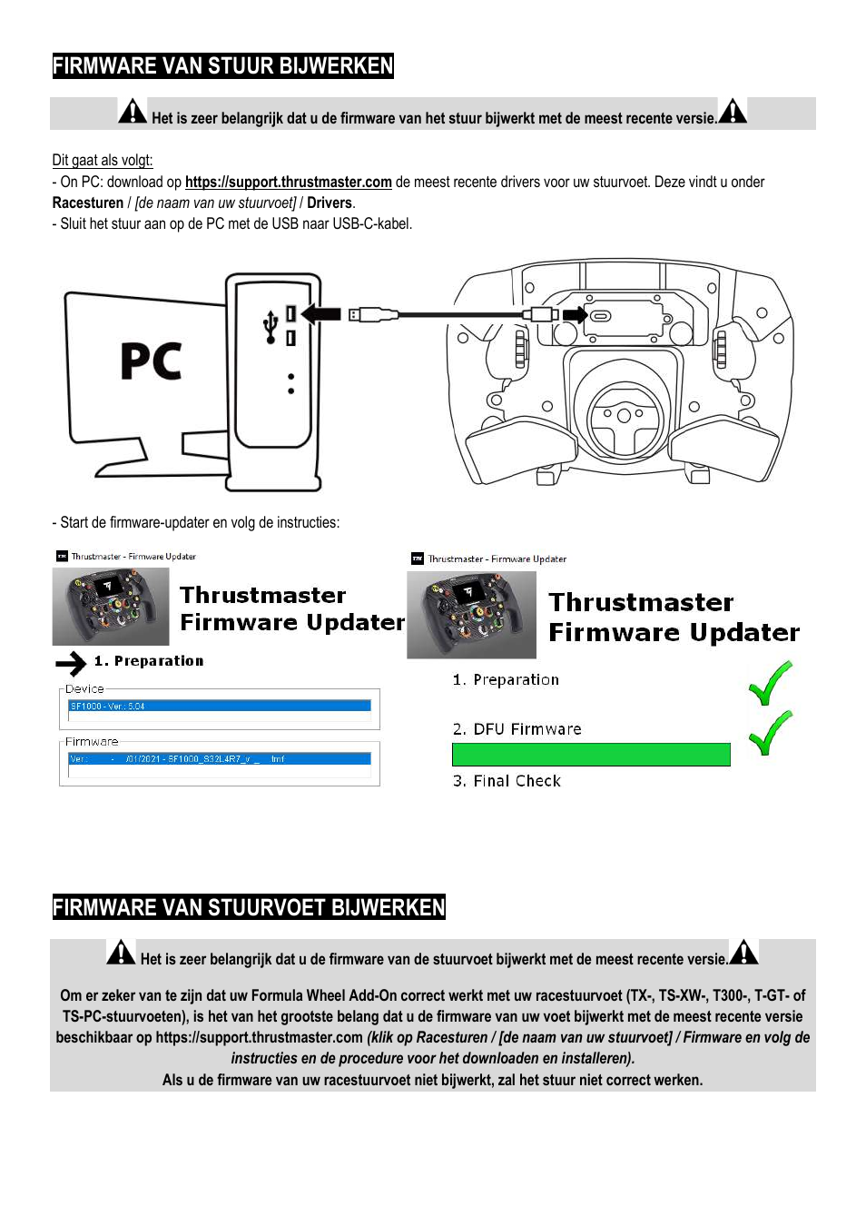 Firmware van stuur bijwerken, Firmware van stuurvoet bijwerken | Thrustmaster Add-On Formula Wheel (Ferrari SF1000 Edition) User Manual | Page 39 / 249