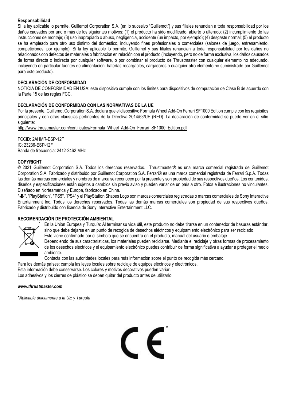 Thrustmaster Add-On Formula Wheel (Ferrari SF1000 Edition) User Manual | Page 73 / 249