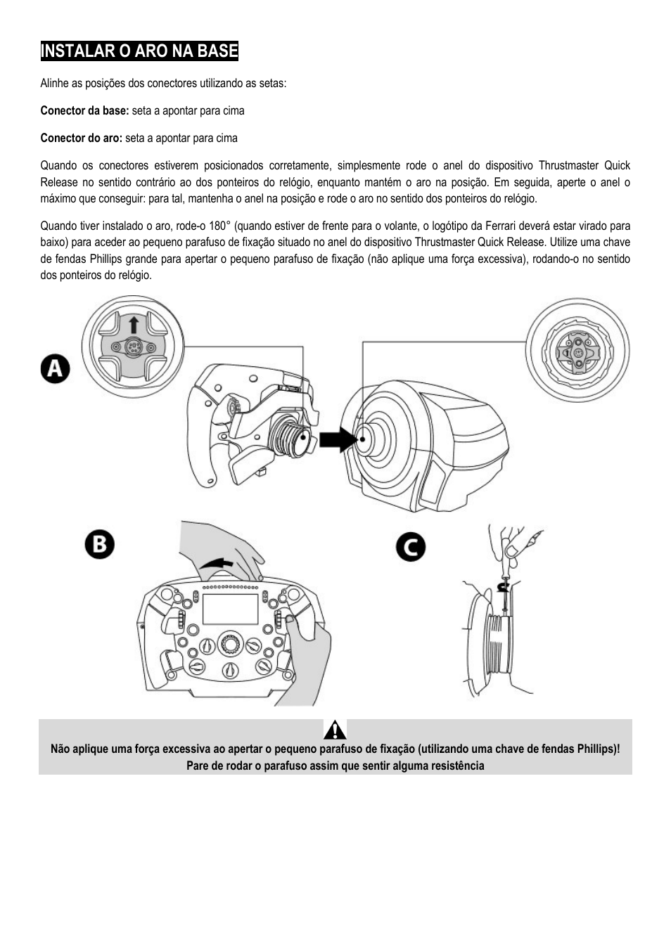 Instalar o aro na base | Thrustmaster Add-On Formula Wheel (Ferrari SF1000 Edition) User Manual | Page 77 / 249