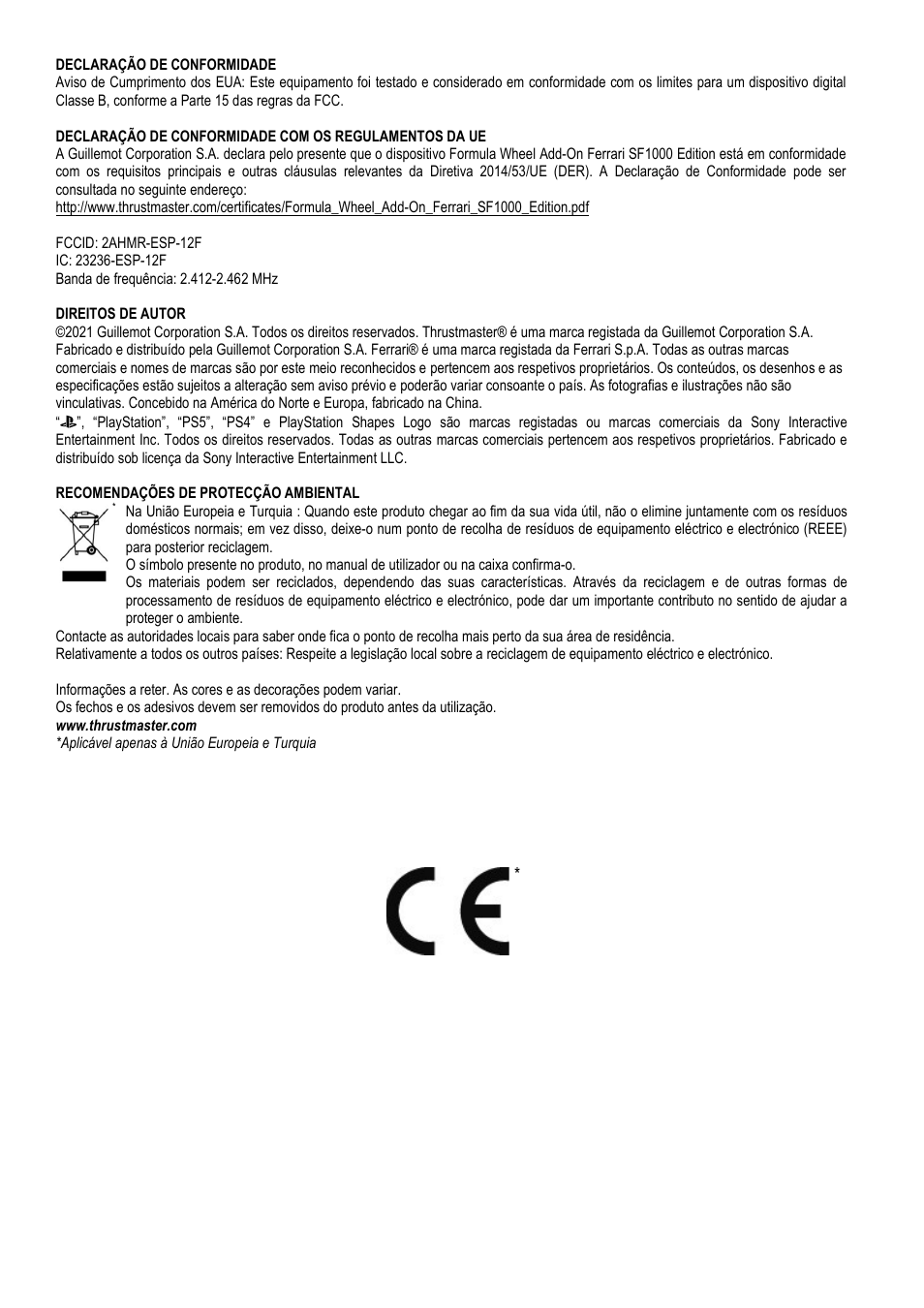 Thrustmaster Add-On Formula Wheel (Ferrari SF1000 Edition) User Manual | Page 85 / 249