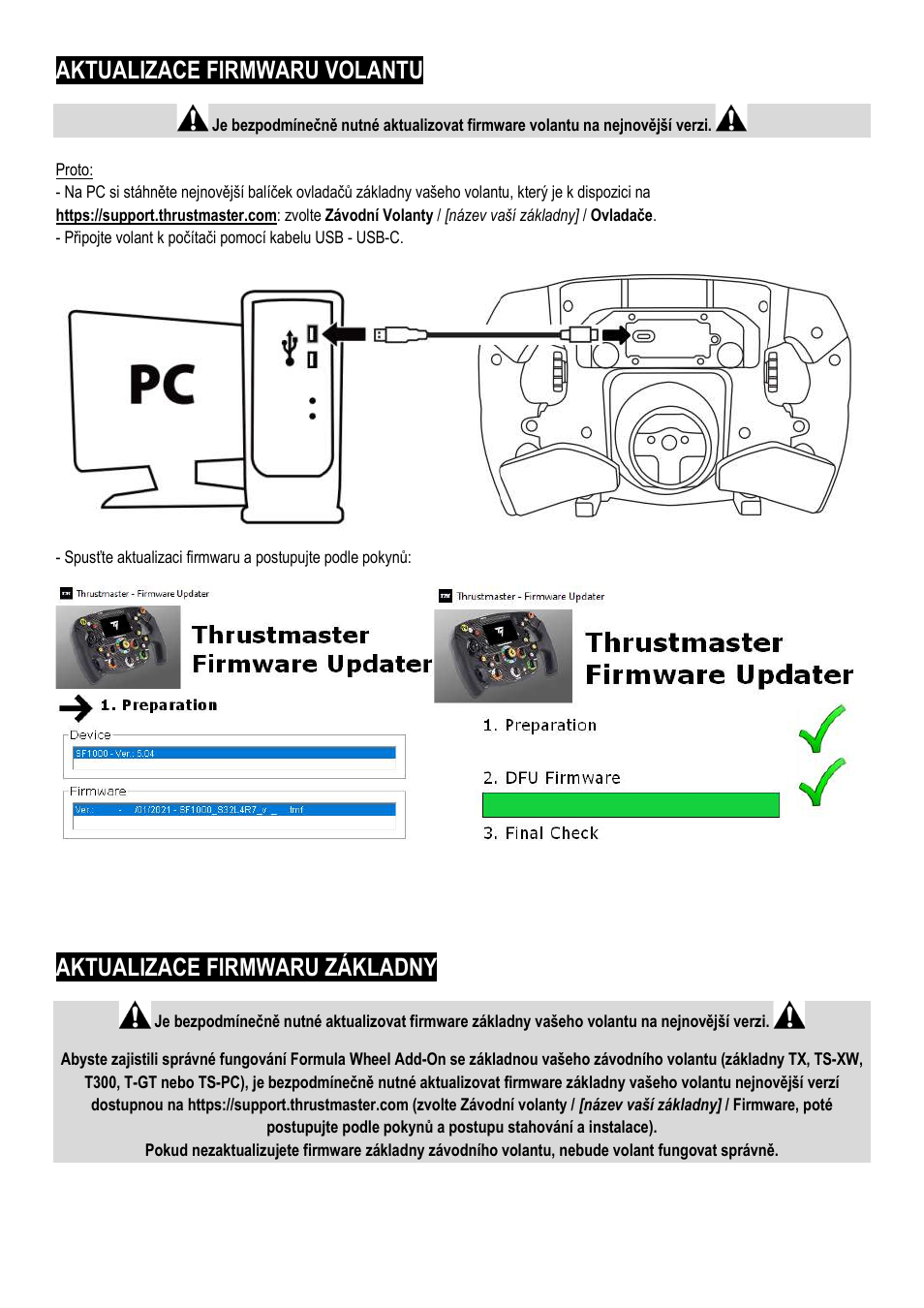 Aktualizace firmwaru volantu, Aktualizace firmwaru základny | Thrustmaster Add-On Formula Wheel (Ferrari SF1000 Edition) User Manual | Page 99 / 249