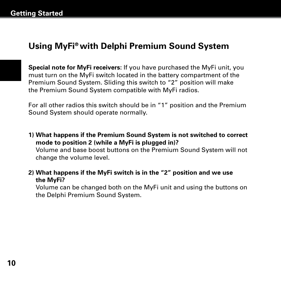 Using myfi, With delphi premium sound system | Delphi SA10221 User Manual | Page 14 / 45