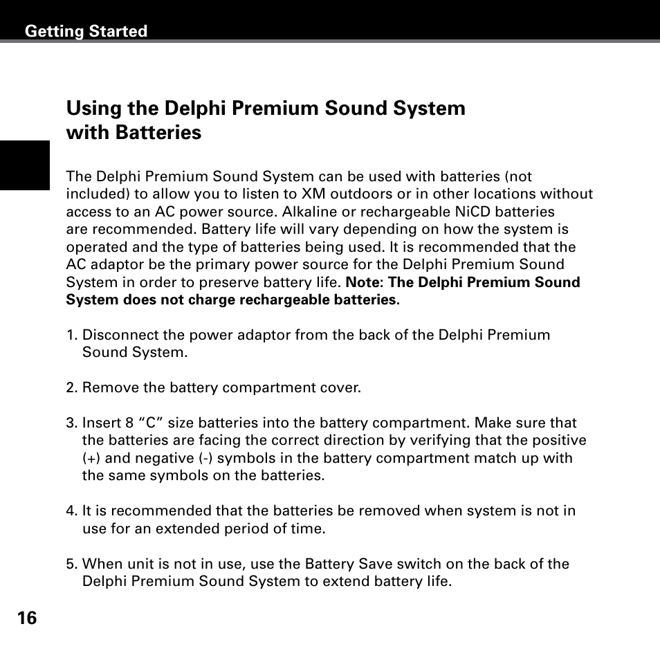 Using batteries | Delphi SA10221 User Manual | Page 20 / 45