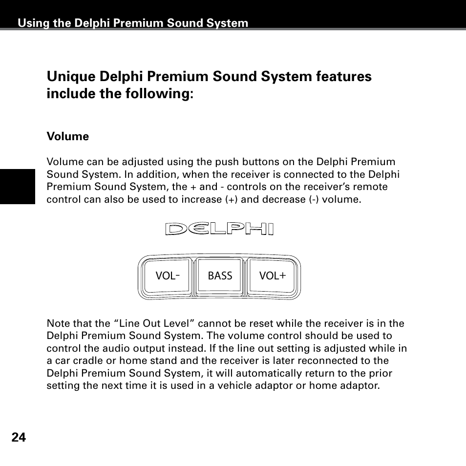 Operation, Volume | Delphi SA10221 User Manual | Page 28 / 45