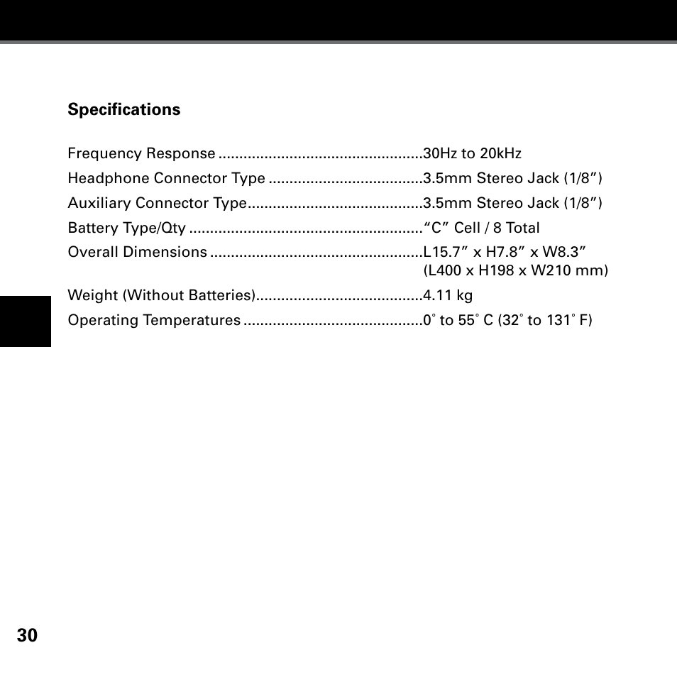 Specs | Delphi SA10221 User Manual | Page 34 / 45