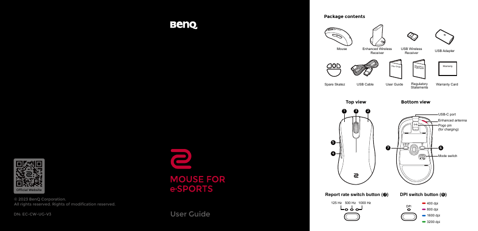 BenQ EC2-CW Wireless Gaming Mouse (Black) User Manual | 26 pages