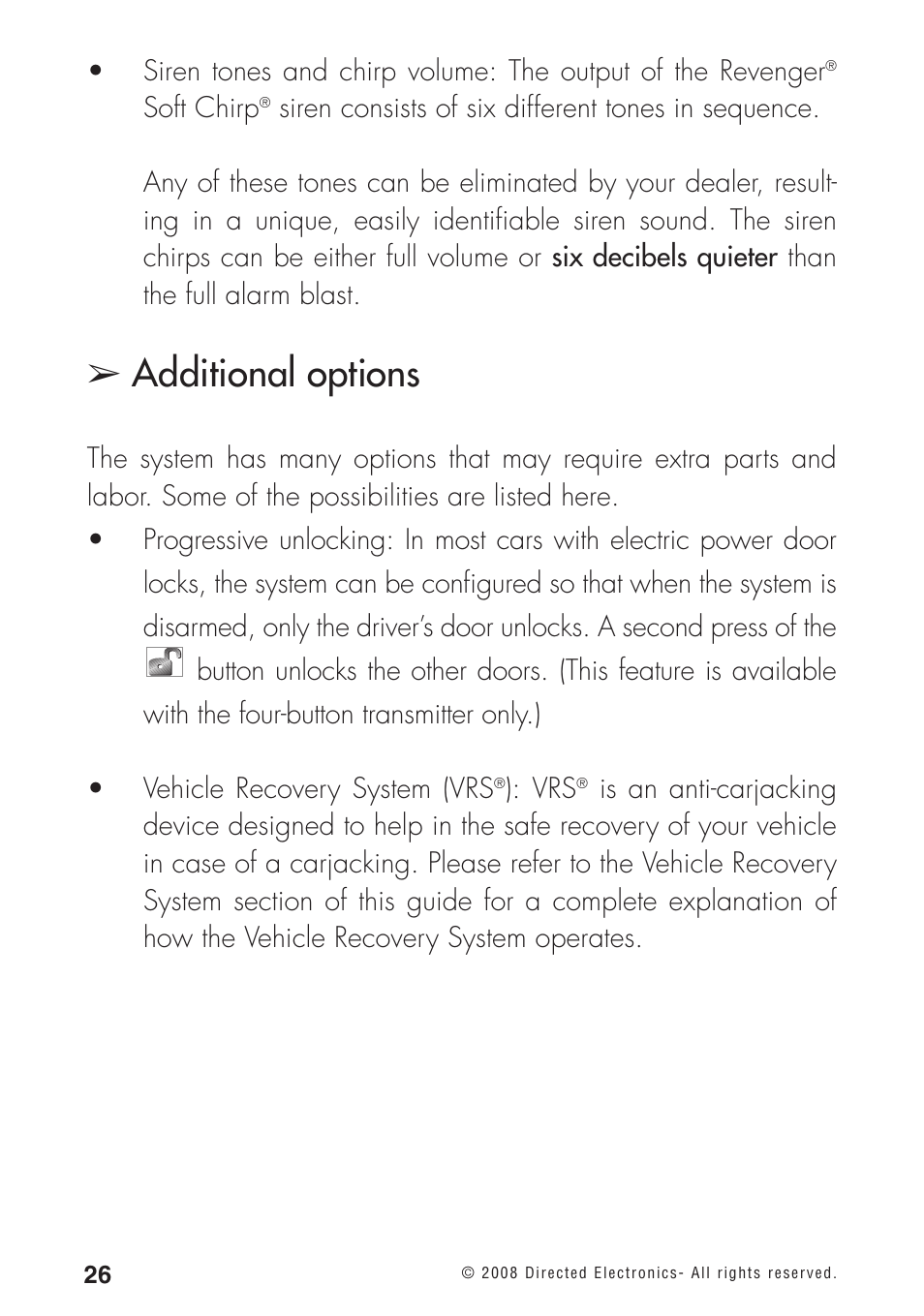 Additional options | Directed Electronics 460MAX User Manual | Page 28 / 40