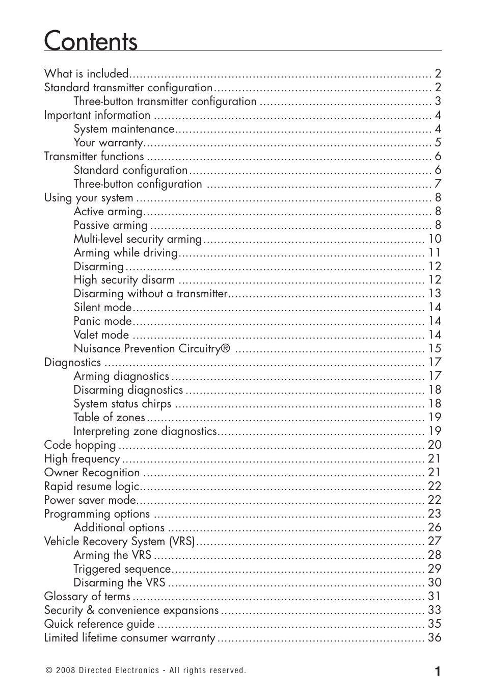 Directed Electronics 460MAX User Manual | Page 3 / 40