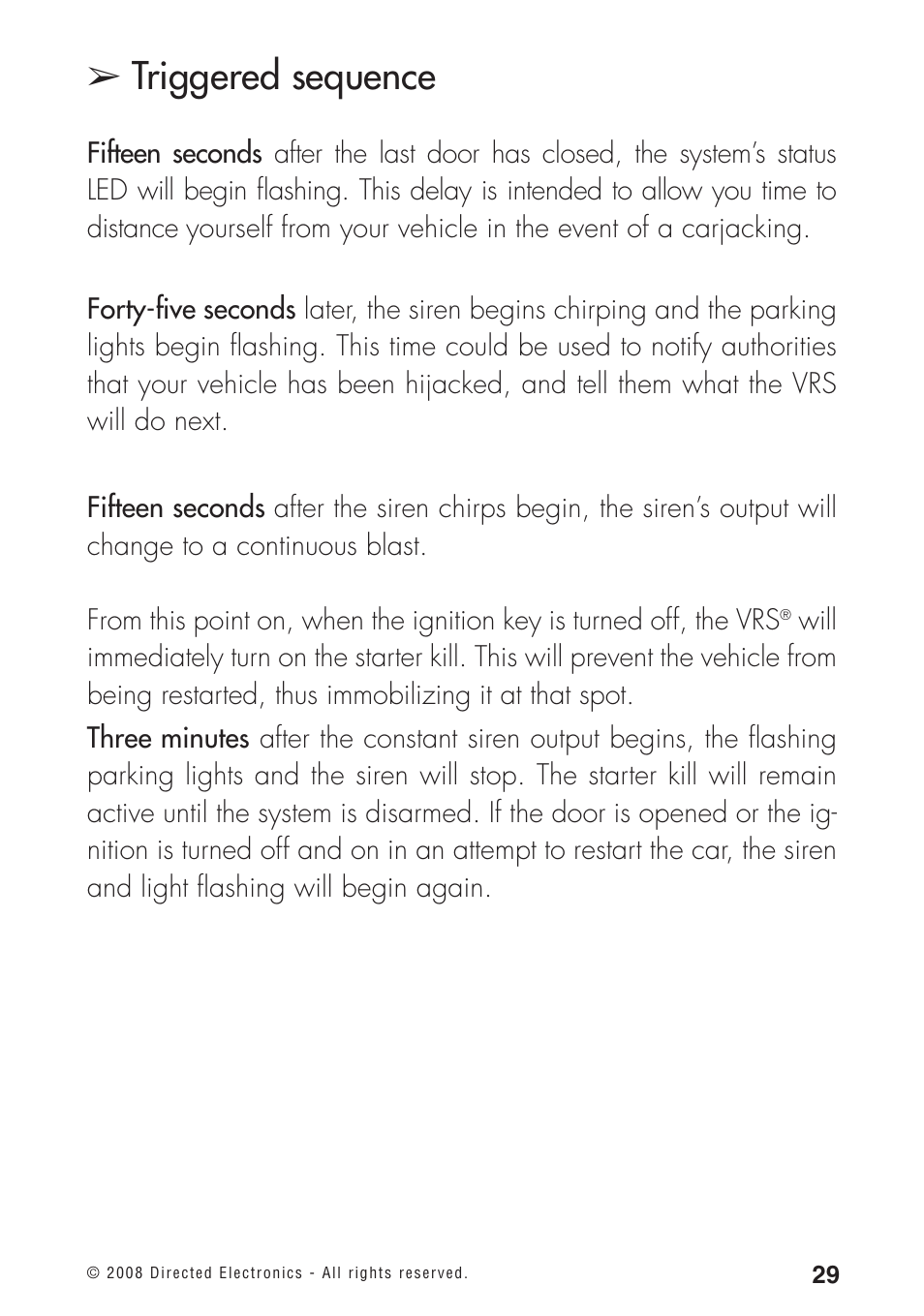 Triggered sequence | Directed Electronics 460MAX User Manual | Page 31 / 40