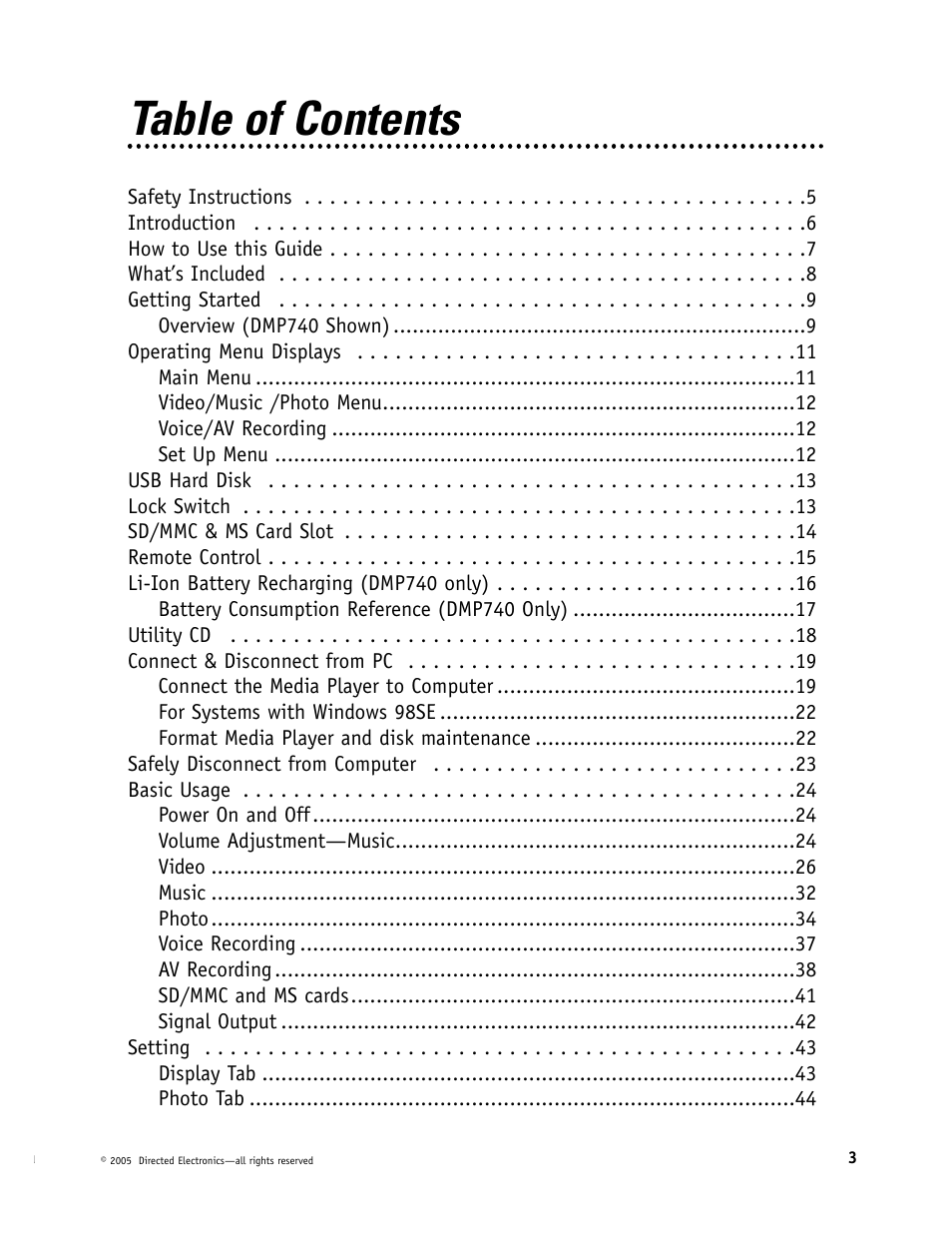 Directed Electronics OHV901 User Manual | Page 3 / 58