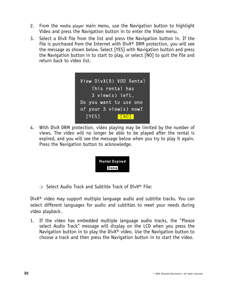 Directed Electronics OHV901 User Manual | Page 30 / 58