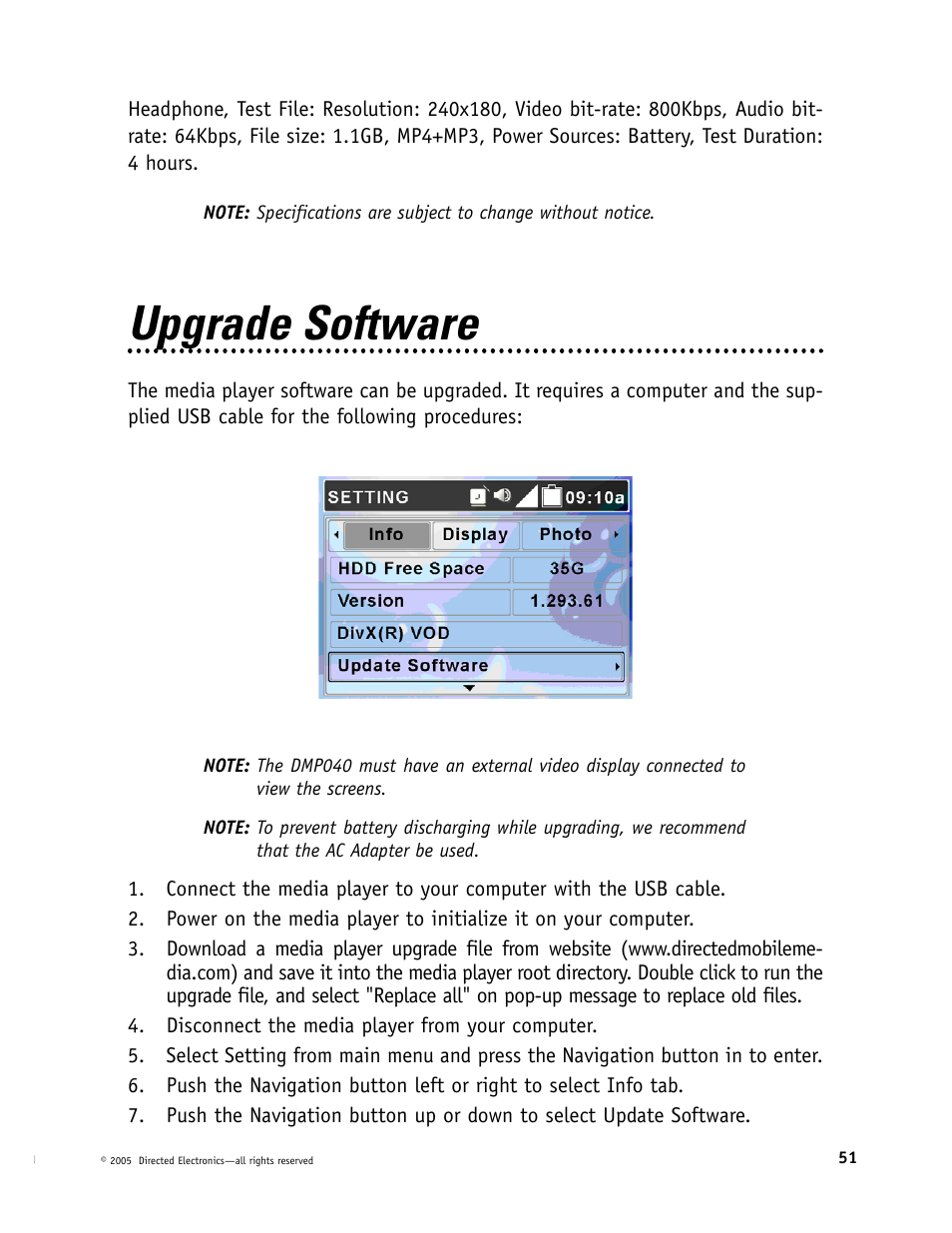 Upgrade software | Directed Electronics OHV901 User Manual | Page 51 / 58