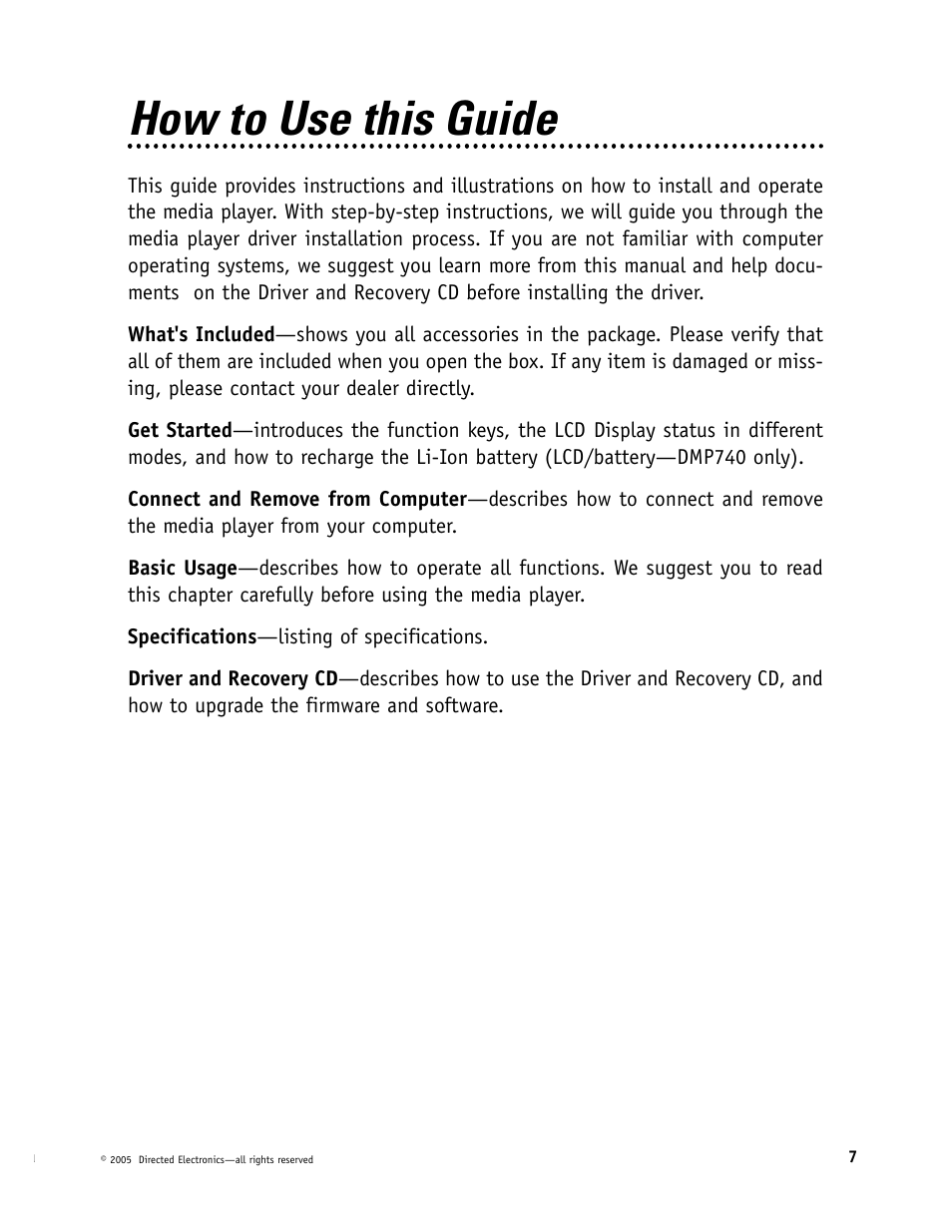 How to use this guide | Directed Electronics OHV901 User Manual | Page 7 / 58