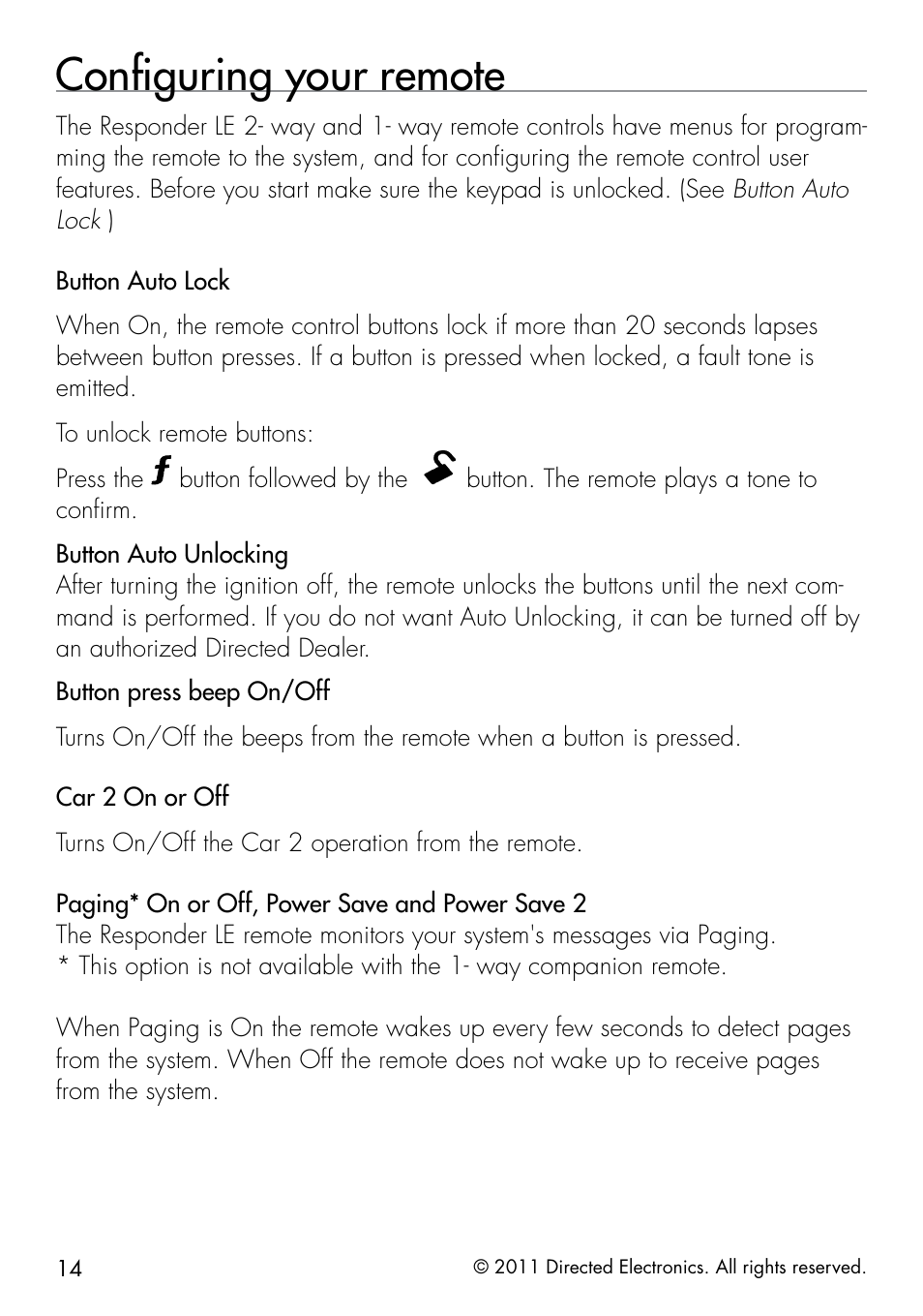 Configuring your remote | Directed Electronics 1.3X User Manual | Page 22 / 52