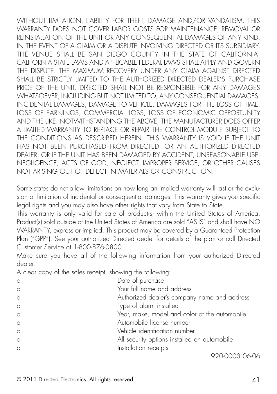 Directed Electronics 1.3X User Manual | Page 49 / 52