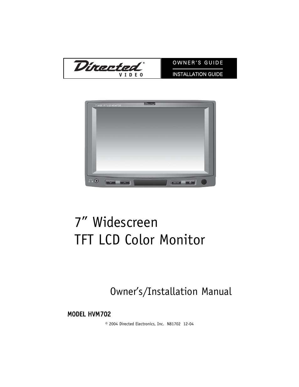 Directed Electronics HVM702 User Manual | 20 pages