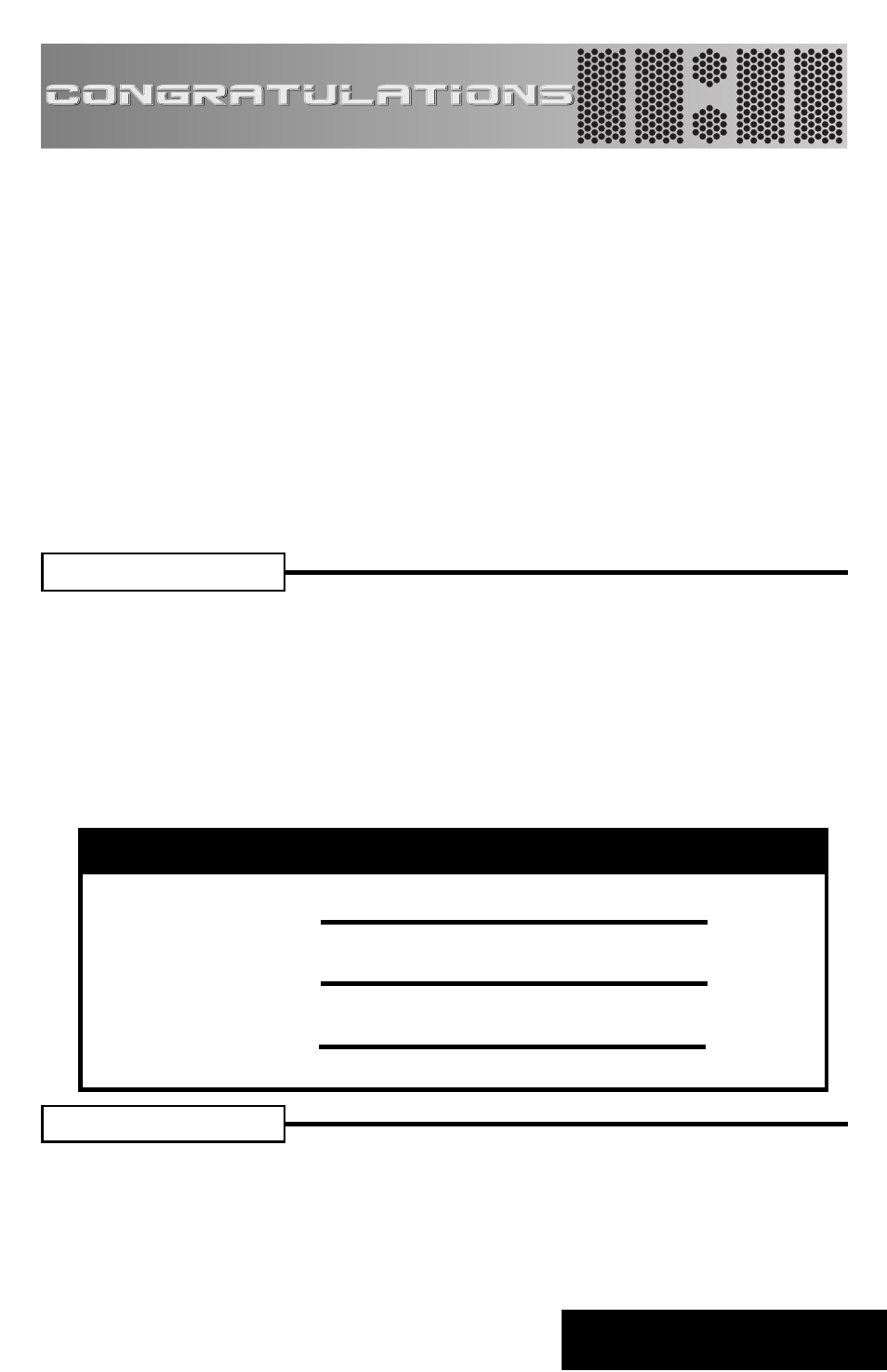 Congratulations | Directed Electronics Tube Driver System TD275/2150 User Manual | Page 2 / 19