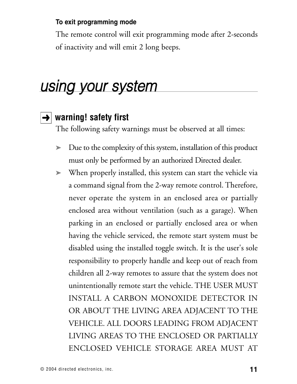 Uussiin ng g yyo ou urr ssyysstte em m | Directed Electronics AMX 8.5 User Manual | Page 14 / 37