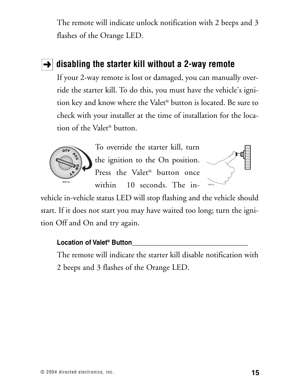 Disabling the starter kill without a 2-way remote | Directed Electronics AMX 8.5 User Manual | Page 18 / 37