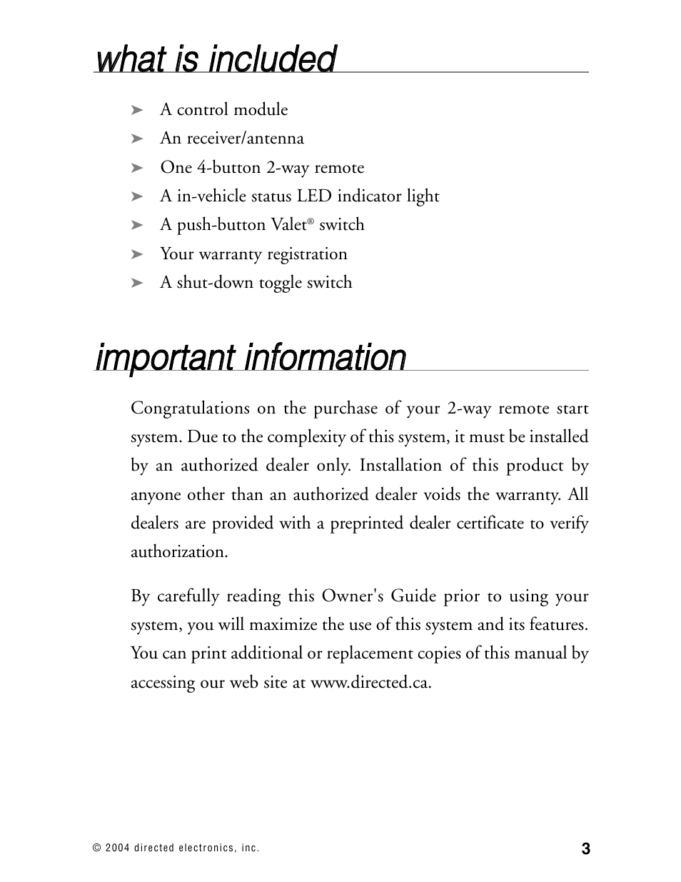 Wwh ha att iiss iin nc cllu ud de ed d | Directed Electronics AMX 8.5 User Manual | Page 6 / 37