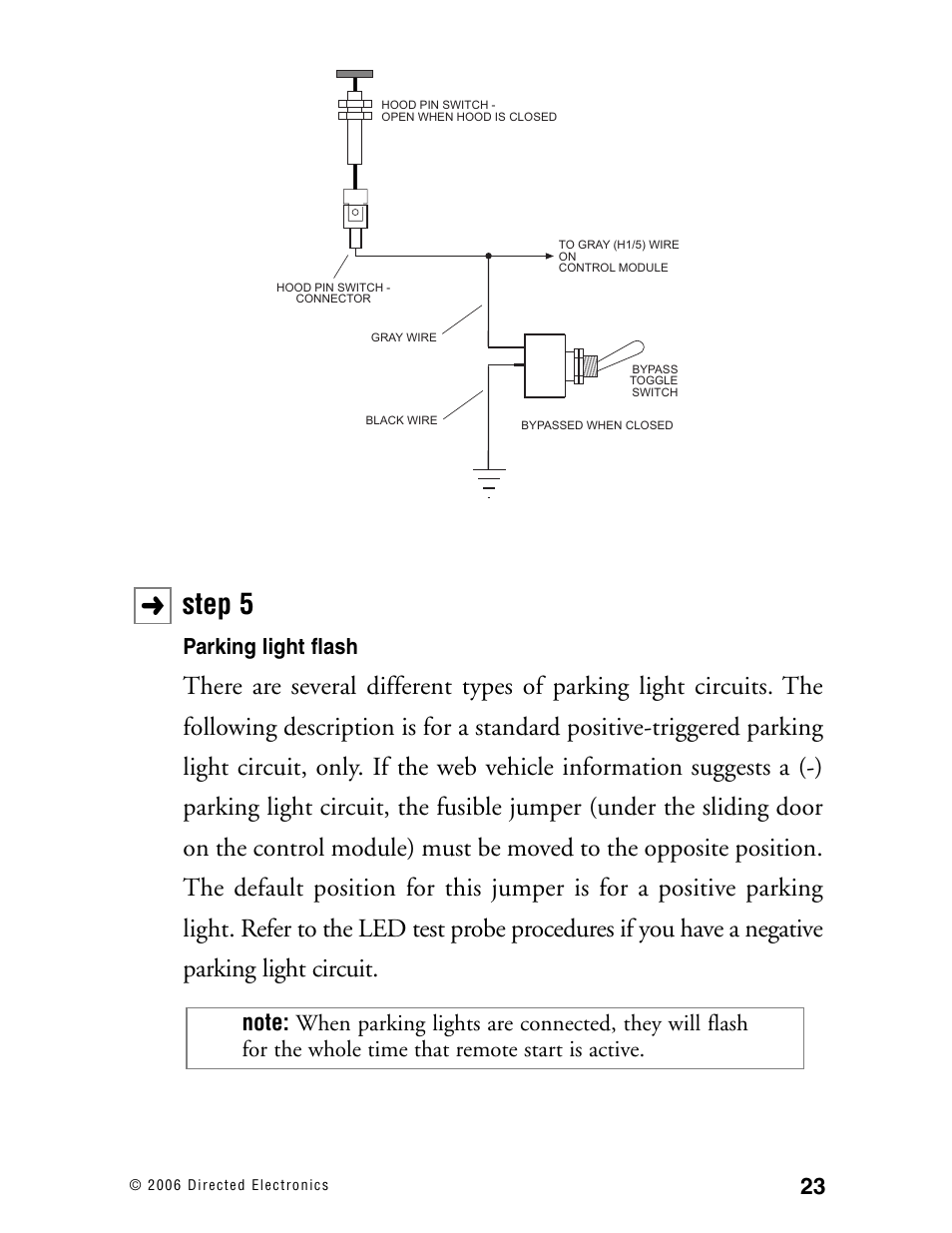 Step 5, Parking light flash | Directed Electronics Ready Remote User Manual | Page 27 / 70