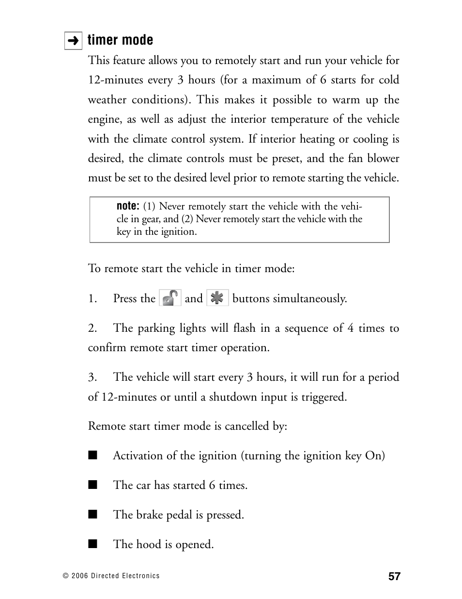 Timer mode | Directed Electronics Ready Remote User Manual | Page 61 / 70