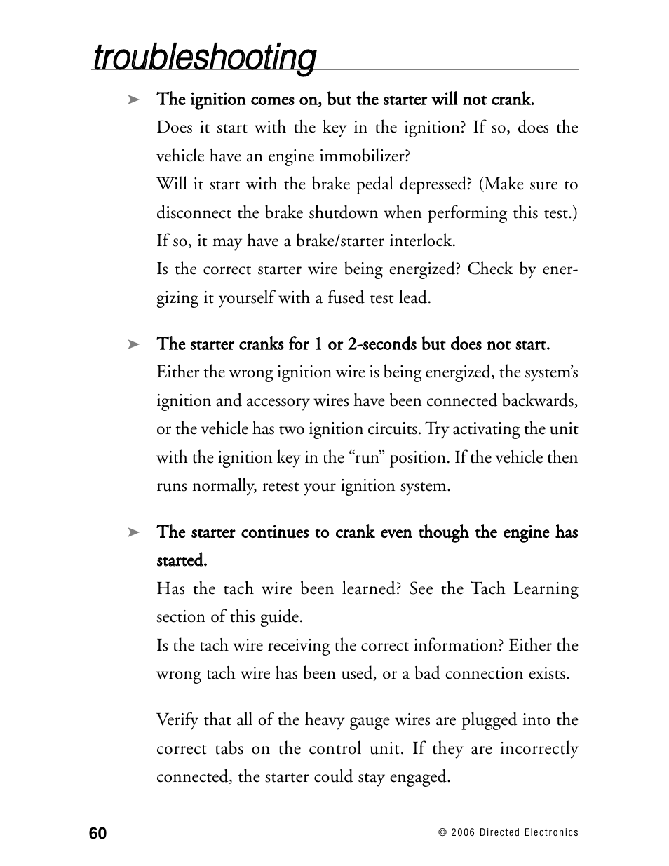 Ttrro ou ub blle essh ho oo ottiin ng g | Directed Electronics Ready Remote User Manual | Page 64 / 70