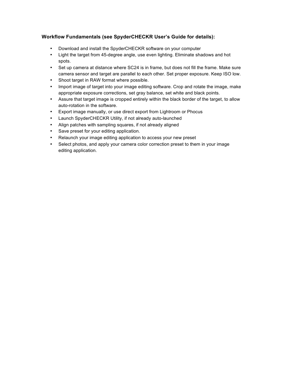 Datacolor SpyderCHECKR Color Chand Calibration Tool for Digital Cameras User Manual | Page 2 / 2