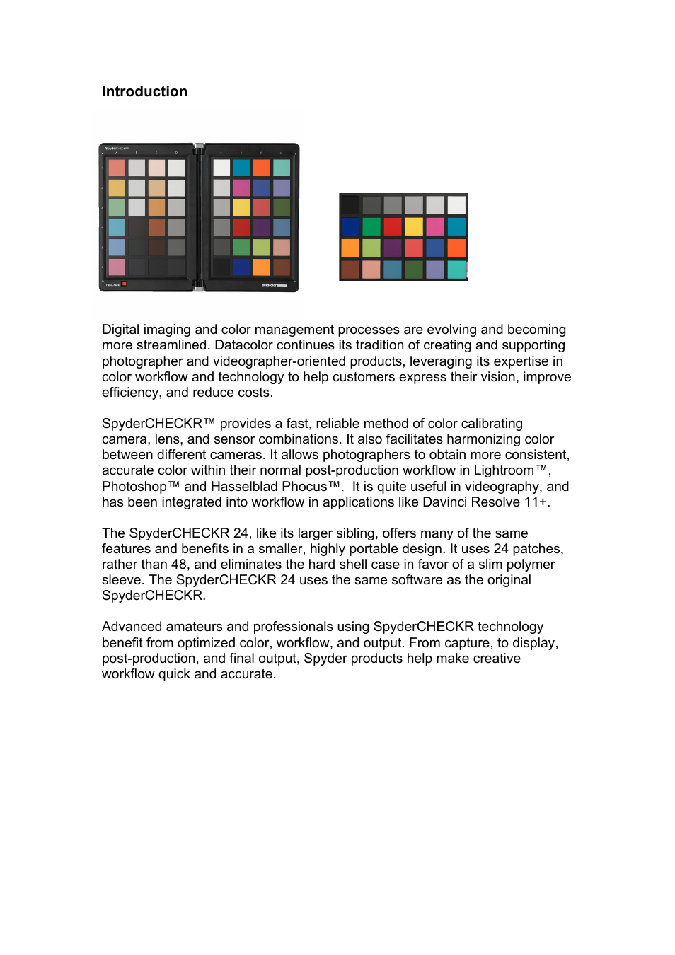 Datacolor SpyderCHECKR Color Chand Calibration Tool for Digital Cameras User Manual | Page 3 / 30