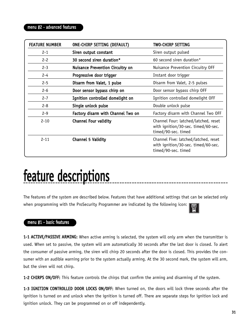 Ffeeaattuurree ddeessccrriippttiioonnss | Directed Electronics S660 User Manual | Page 31 / 40