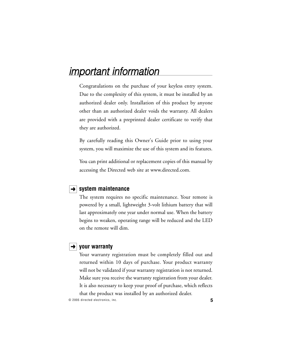 Directed Electronics 211HV User Manual | Page 6 / 19