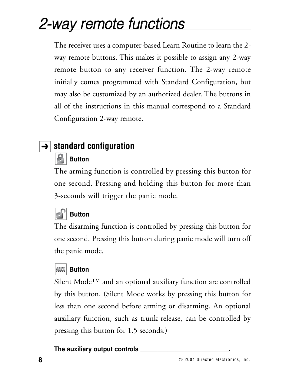 W wa ayy rre em mo otte e ffu un nc cttiio on nss | Directed Electronics 130XV User Manual | Page 12 / 52