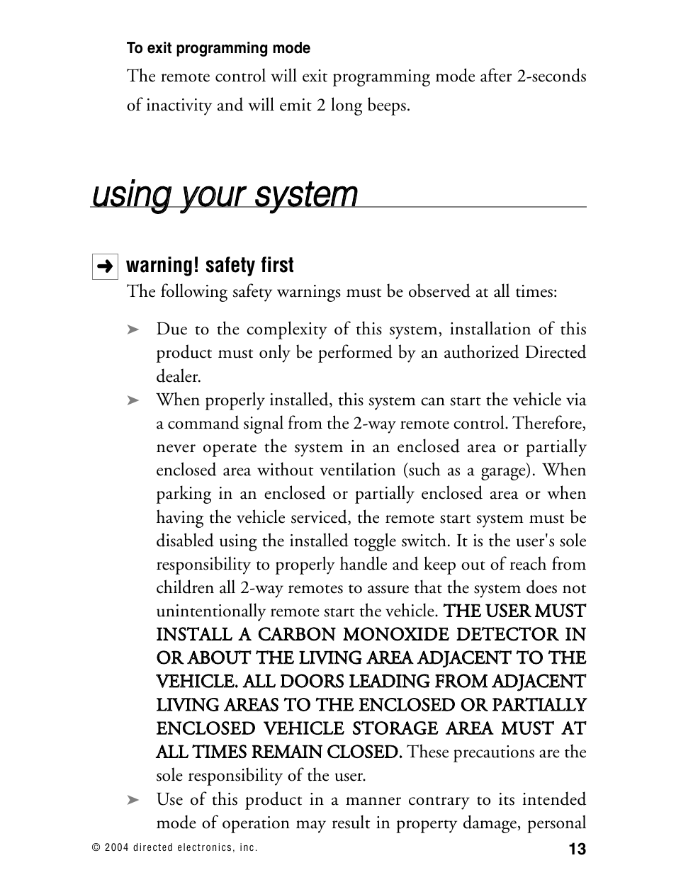 Uussiin ng g yyo ou urr ssyysstte em m | Directed Electronics 130XV User Manual | Page 17 / 52