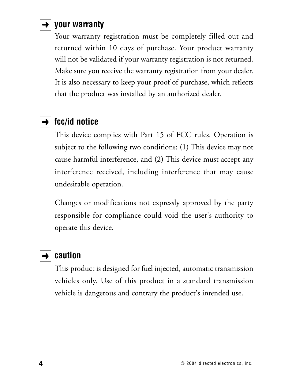 Directed Electronics 130XV User Manual | Page 8 / 52