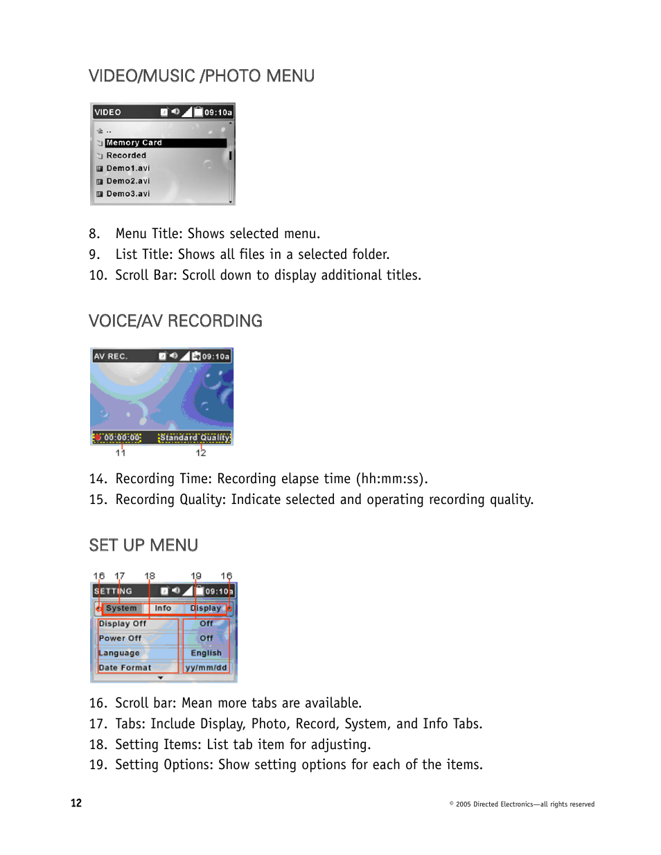 Directed Electronics DMP040 User Manual | Page 12 / 58