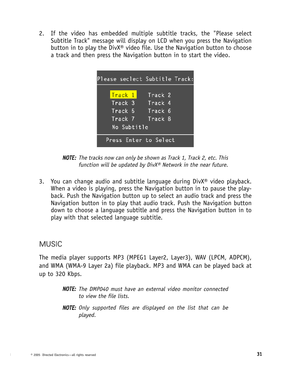 Mmu us siic c | Directed Electronics DMP040 User Manual | Page 31 / 58