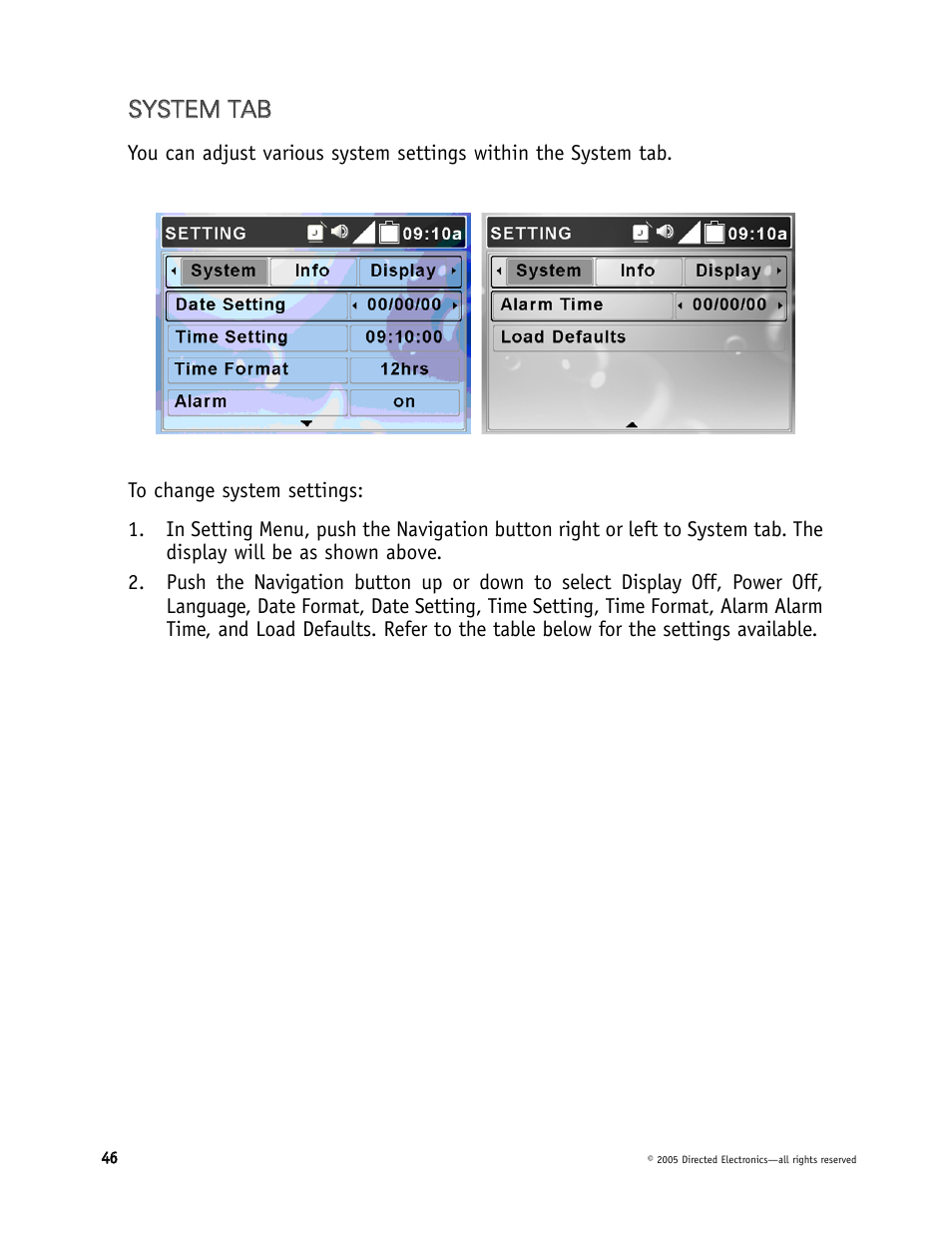 Directed Electronics DMP040 User Manual | Page 46 / 58